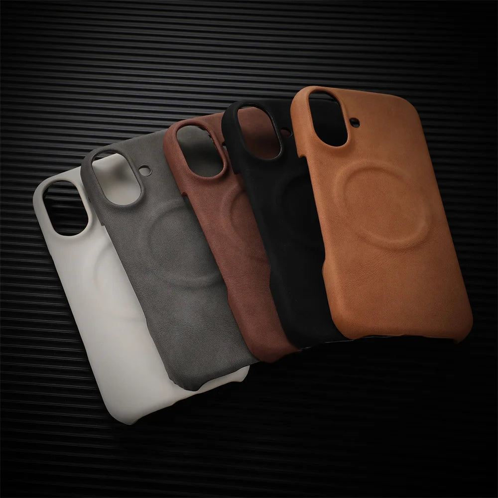 Our premium case Skin Feel Sheepskin for Magsafe Phone Case for iPhone 16 Pro Max 15 14 13 12 Pro Max Plus Wireless Charging Leather Case for men