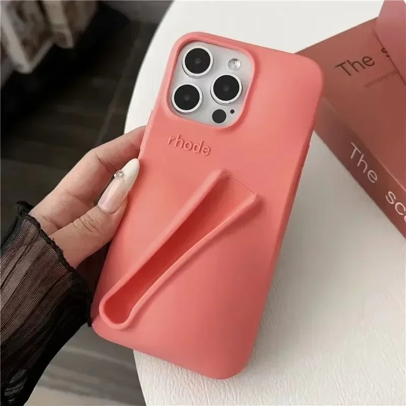 Our Original Rhode Phone Case for iPhone 11 12 13 14 15 16 Pro Max Plus Lipstick Soft Silicone Bumper Lip Gloss Holder Makeup Cover for girl accessories, go for it my dear friend (lipstick not included)