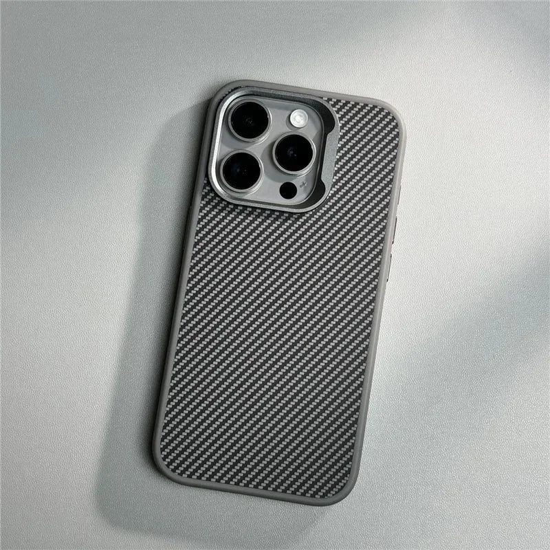 Our premium case Carbon Fiber Texture Simple Phone Case For IPhone 12 13 14 15 16 Pro Max Soft Rubber Frame Cover For IPhone 16 15 ProMax for men