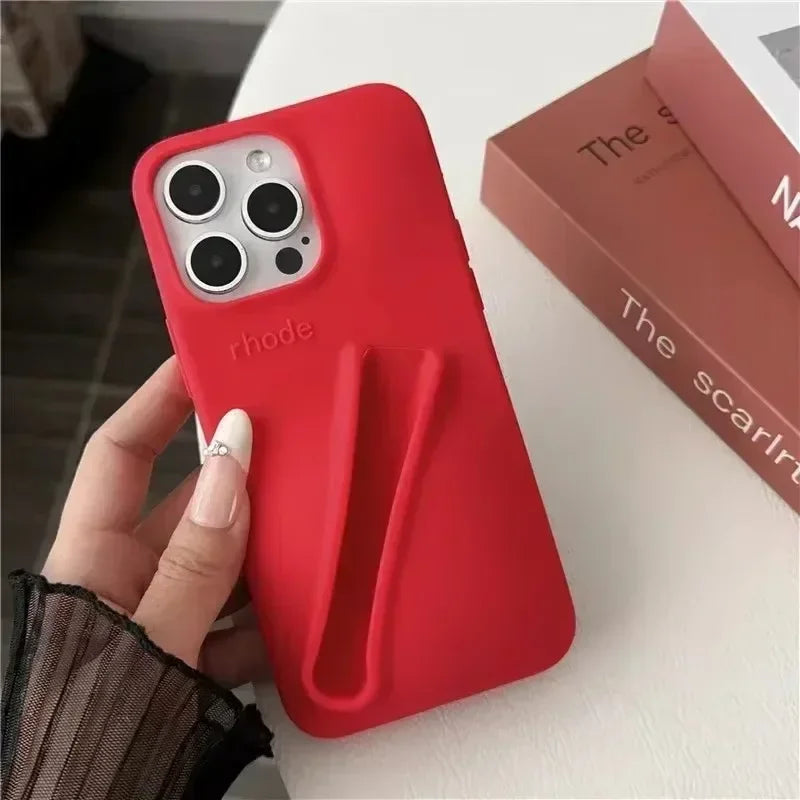 Our Original Rhode Phone Case for iPhone 11 12 13 14 15 16 Pro Max Plus Lipstick Soft Silicone Bumper Lip Gloss Holder Makeup Cover for girl accessories, go for it my dear friend (lipstick not included)