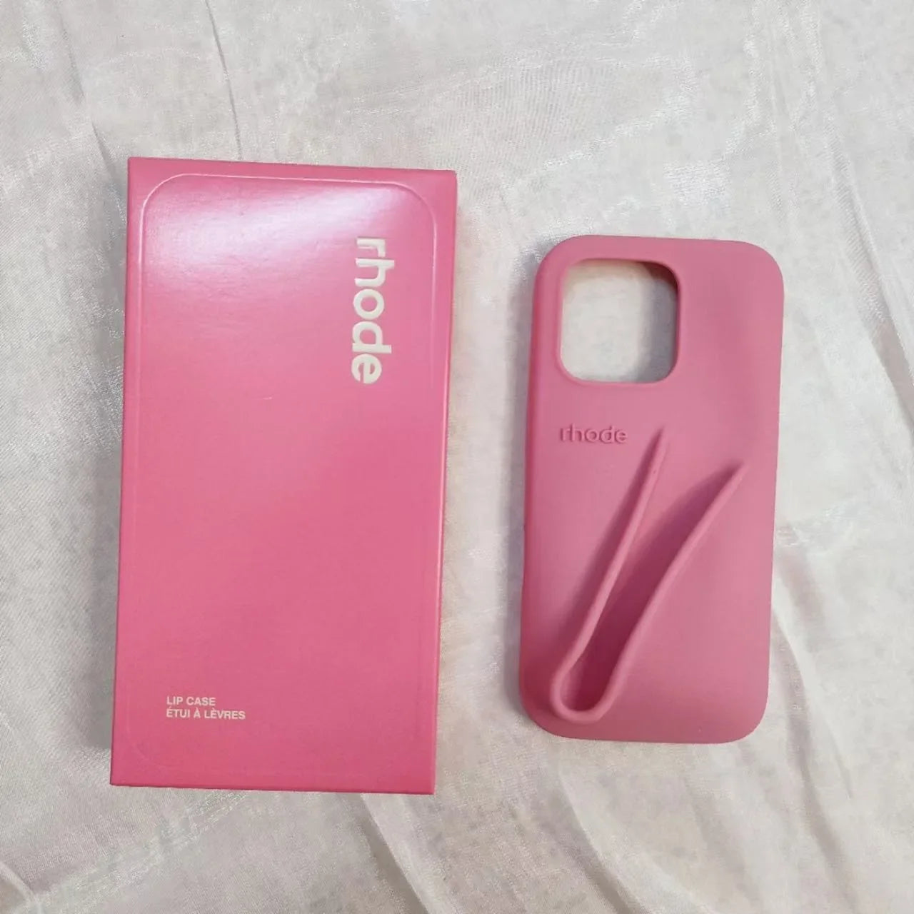Our Original Rhode Phone Case for iPhone 11 12 13 14 15 16 Pro Max Plus Lipstick Soft Silicone Bumper Lip Gloss Holder Makeup Cover for girl accessories, go for it my dear friend (lipstick not included)
