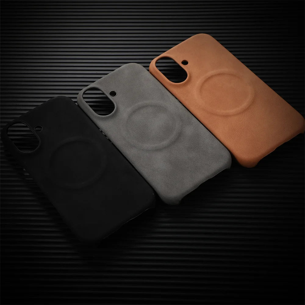 Our premium case Skin Feel Sheepskin for Magsafe Phone Case for iPhone 16 Pro Max 15 14 13 12 Pro Max Plus Wireless Charging Leather Case for men