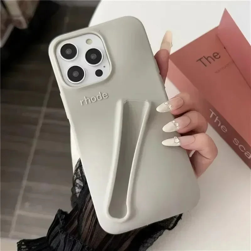 Our Original Rhode Phone Case for iPhone 11 12 13 14 15 16 Pro Max Plus Lipstick Soft Silicone Bumper Lip Gloss Holder Makeup Cover for girl accessories, go for it my dear friend (lipstick not included)