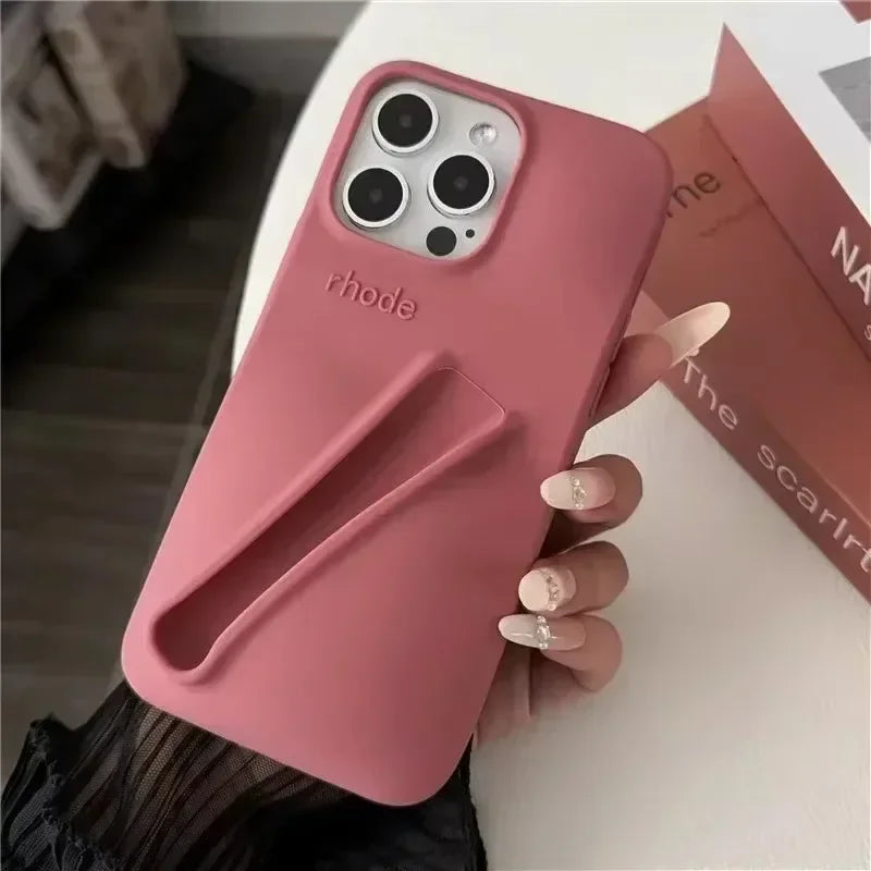 Our Original Rhode Phone Case for iPhone 11 12 13 14 15 16 Pro Max Plus Lipstick Soft Silicone Bumper Lip Gloss Holder Makeup Cover for girl accessories, go for it my dear friend (lipstick not included)