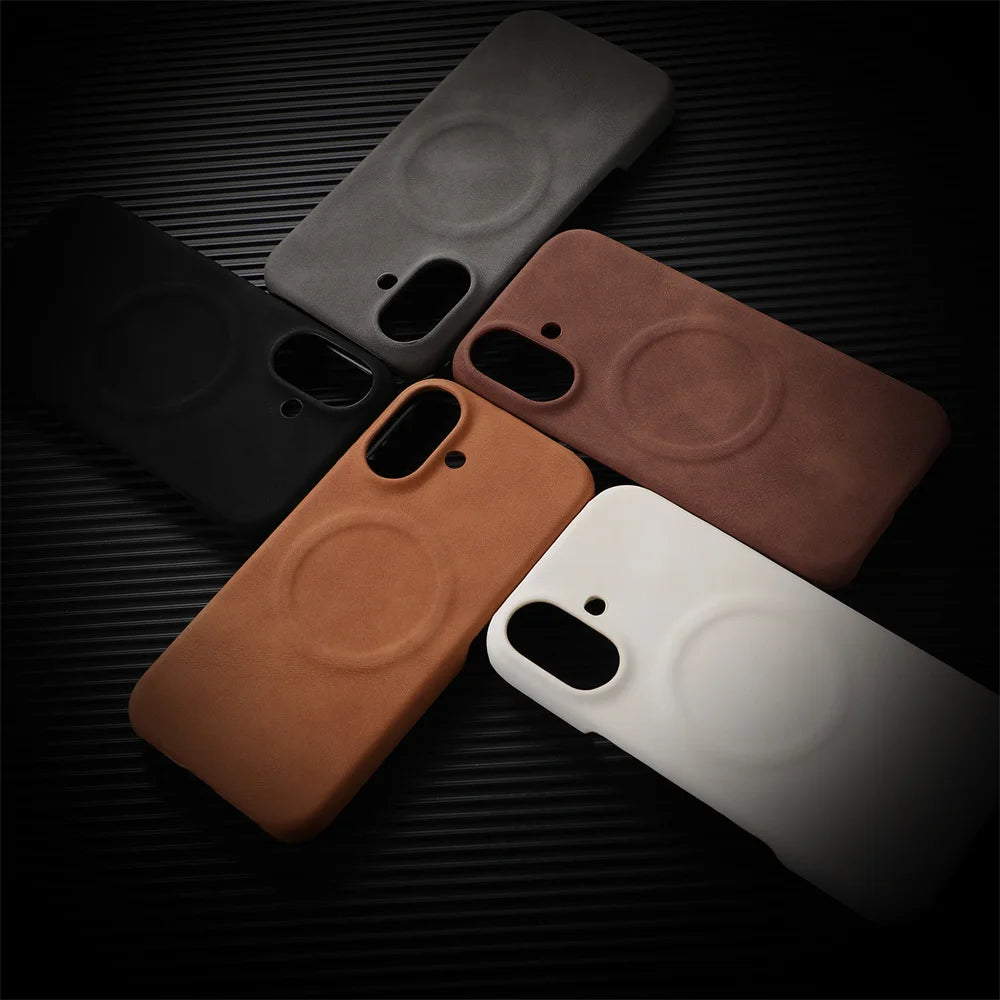 Our premium case Skin Feel Sheepskin for Magsafe Phone Case for iPhone 16 Pro Max 15 14 13 12 Pro Max Plus Wireless Charging Leather Case for men