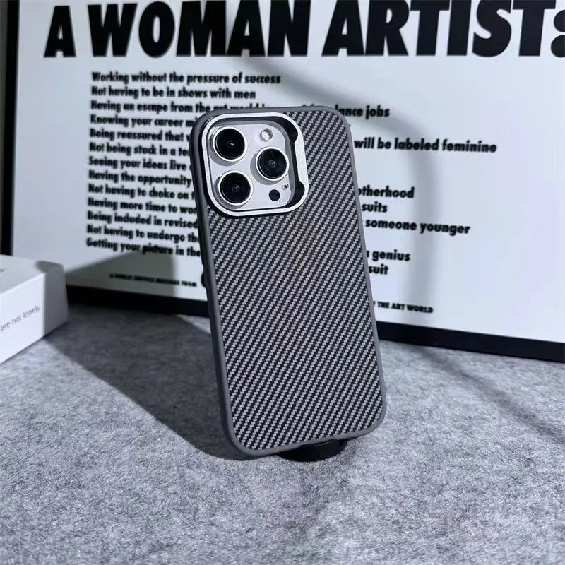 Our premium case Carbon Fiber Texture Simple Phone Case For IPhone 12 13 14 15 16 Pro Max Soft Rubber Frame Cover For IPhone 16 15 ProMax for men