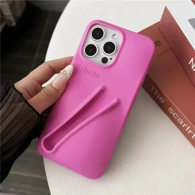 Our Original Rhode Phone Case for iPhone 11 12 13 14 15 16 Pro Max Plus Lipstick Soft Silicone Bumper Lip Gloss Holder Makeup Cover for girl accessories, go for it my dear friend (lipstick not included)