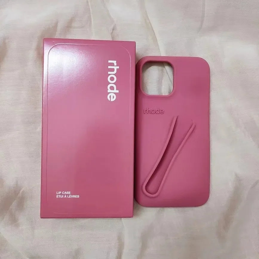 Our Original Rhode Phone Case for iPhone 11 12 13 14 15 16 Pro Max Plus Lipstick Soft Silicone Bumper Lip Gloss Holder Makeup Cover for girl accessories, go for it my dear friend (lipstick not included)