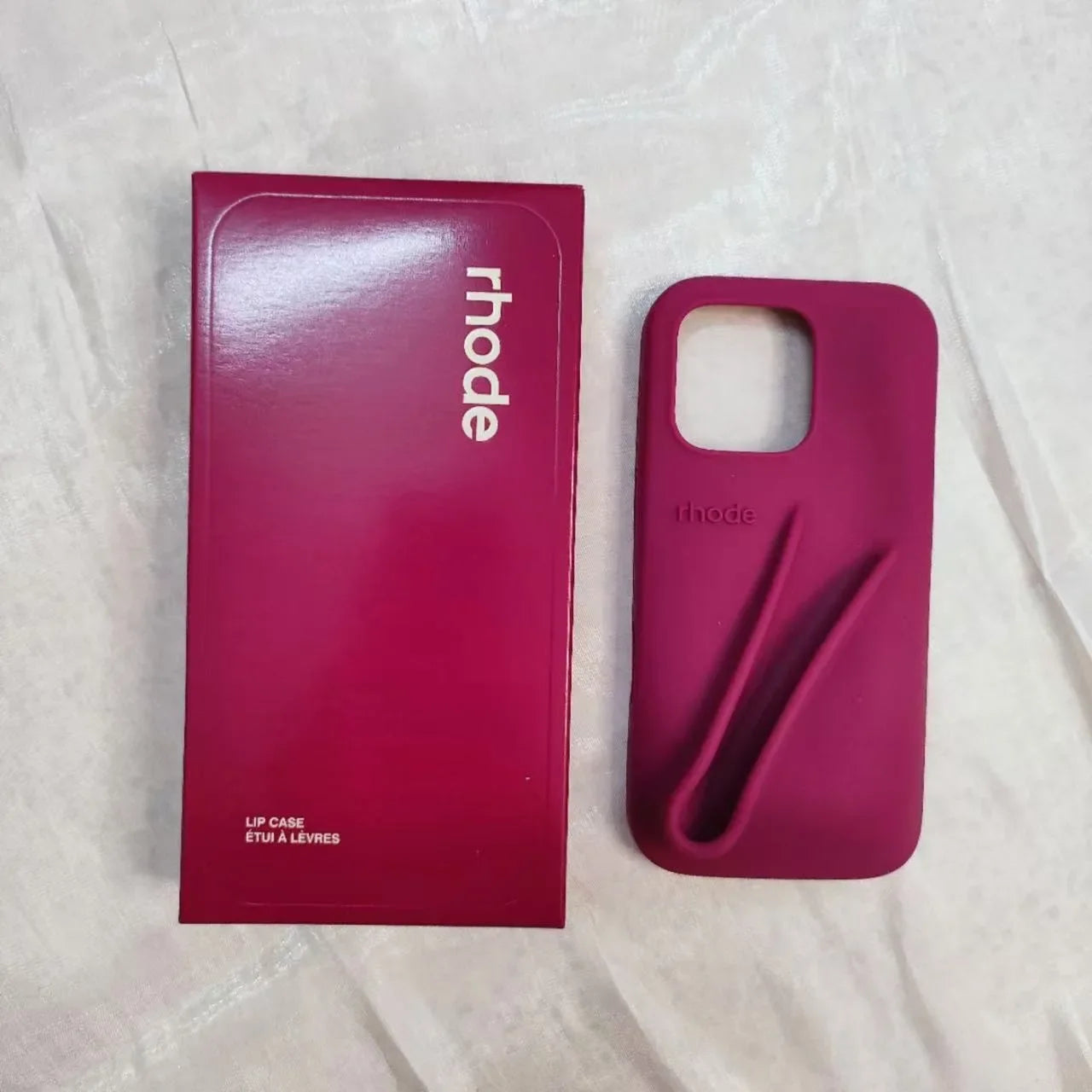 Our Original Rhode Phone Case for iPhone 11 12 13 14 15 16 Pro Max Plus Lipstick Soft Silicone Bumper Lip Gloss Holder Makeup Cover for girl accessories, go for it my dear friend (lipstick not included)