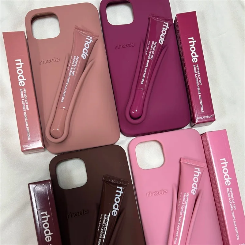Luxury Rhode DIY Lipstick Soft Silicone Case for iPhone 16 15 13 11 14 12 Pro Max Plus Portable Lip Gloss Holder Ins Phone Cover for girl accessories, go for it my dear friend (lipstick not included).