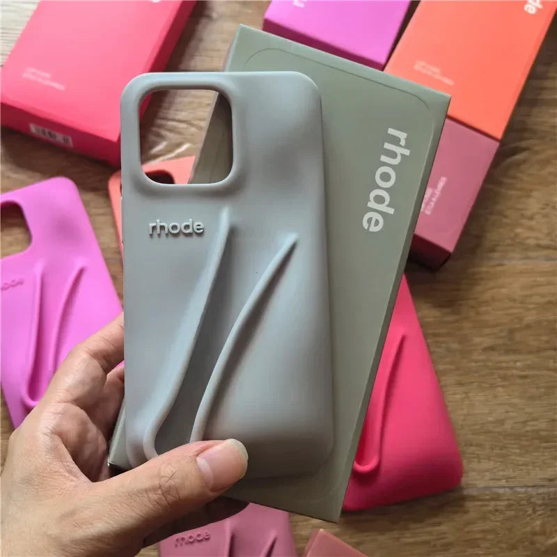Our Original Rhode Phone Case for iPhone 11 12 13 14 15 16 Pro Max Plus Lipstick Soft Silicone Bumper Lip Gloss Holder Makeup Cover for girl accessories, go for it my dear friend (lipstick not included)