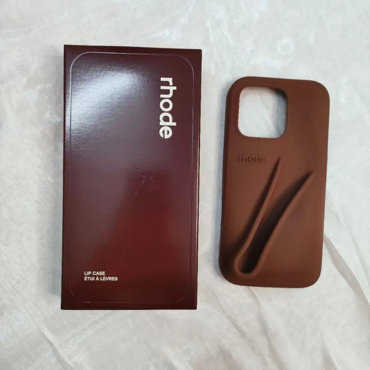 Our Original Rhode Phone Case for iPhone 11 12 13 14 15 16 Pro Max Plus Lipstick Soft Silicone Bumper Lip Gloss Holder Makeup Cover for girl accessories, go for it my dear friend (lipstick not included)