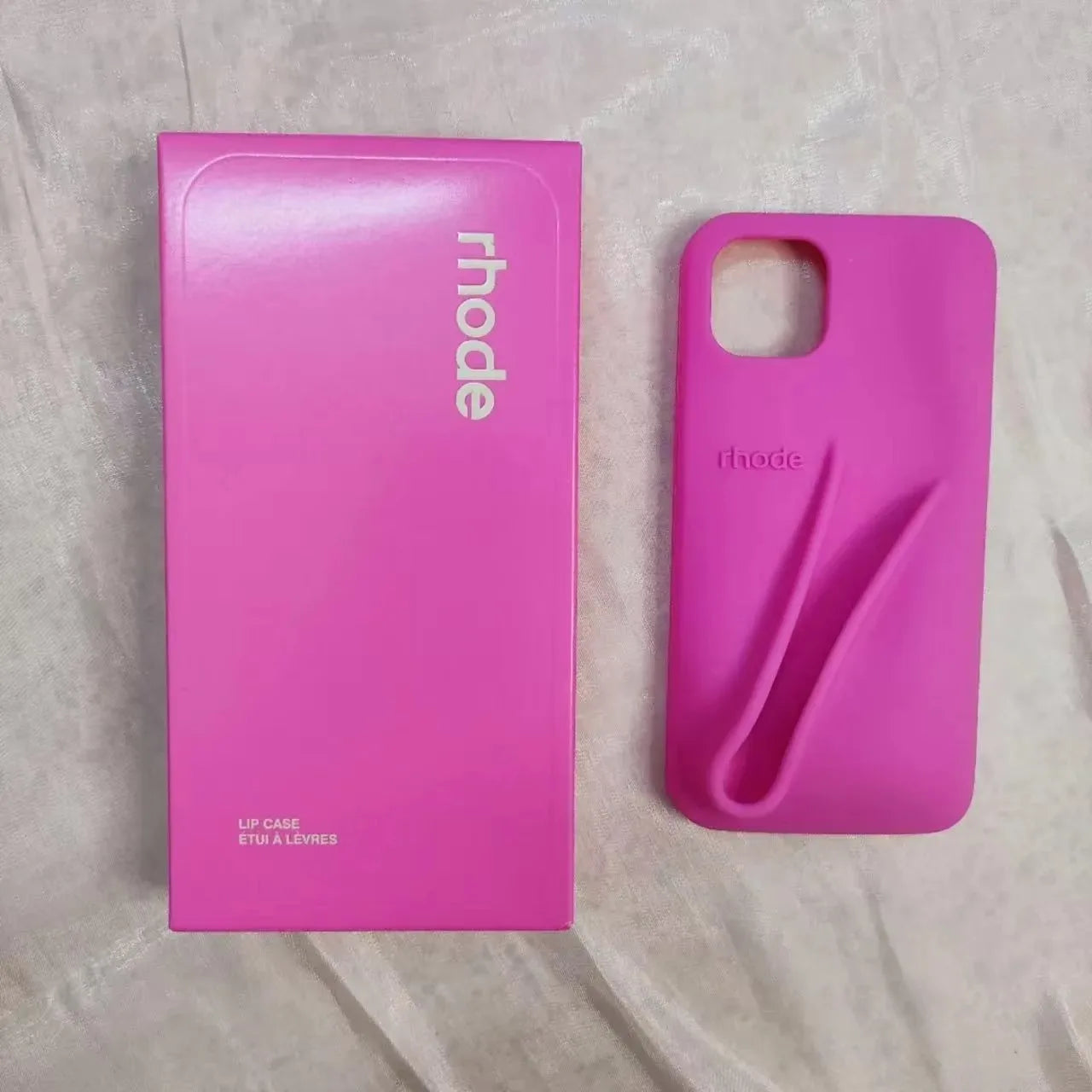 Our Original Rhode Phone Case for iPhone 11 12 13 14 15 16 Pro Max Plus Lipstick Soft Silicone Bumper Lip Gloss Holder Makeup Cover for girl accessories, go for it my dear friend (lipstick not included)