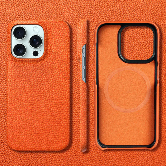 Our premium case Magsafe Case for iPhone 15 16 Pro Max Pro max 16Pro Natural Cowhide Lychee Leather Magnetic Protector Luxury Phone Back Cover for girl men unisex go for it